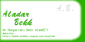 aladar bekk business card